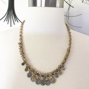 Vintage RJ Graziano Coin Beaded Multi Layered Necklace